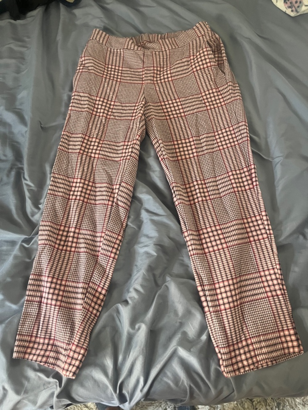 Old Navy Pink and Black Plaid Pants